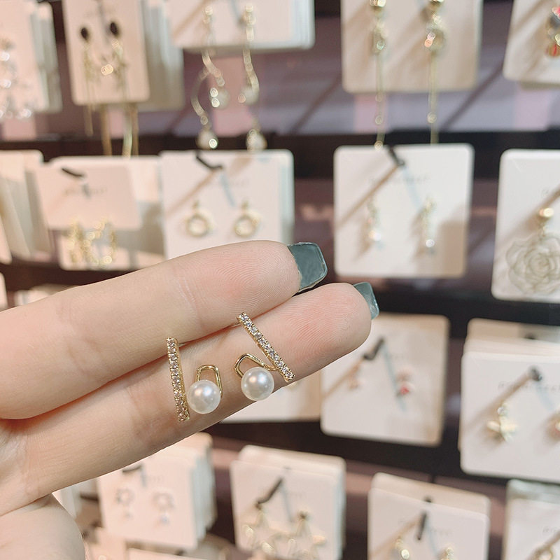 韩版人气2020春夏thegreenparty耳饰银针简约小巧珍珠耳钉