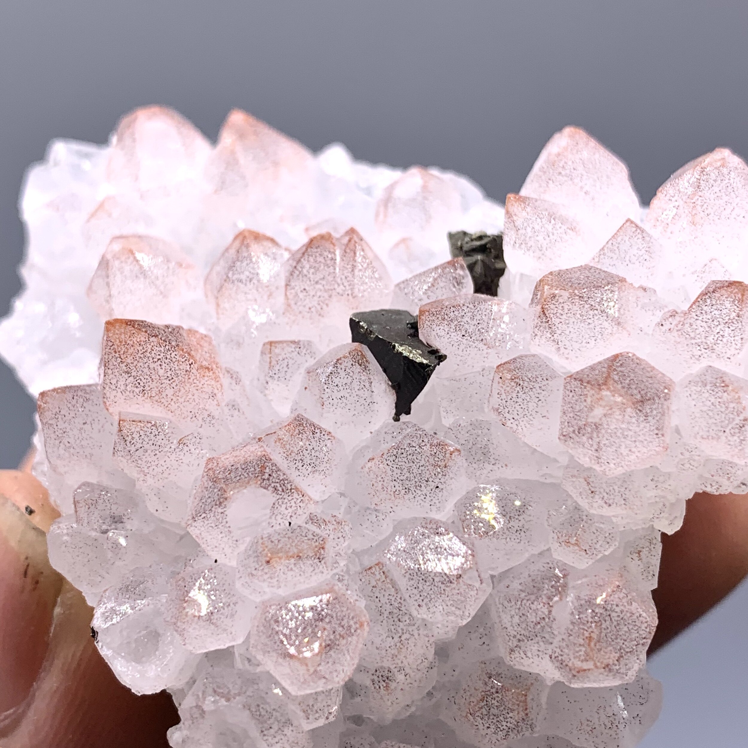 江西红水晶黄铜矿天然矿物晶体教学标本矿石原石摆件