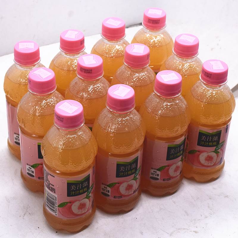美汁源汁汁桃饮料300ml6瓶桃汁果味果汁饮料迷你果味