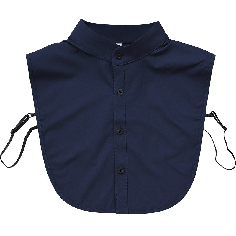 中山白中山蓝色纯色衣领衬衫装饰毛衣领简约立领假领