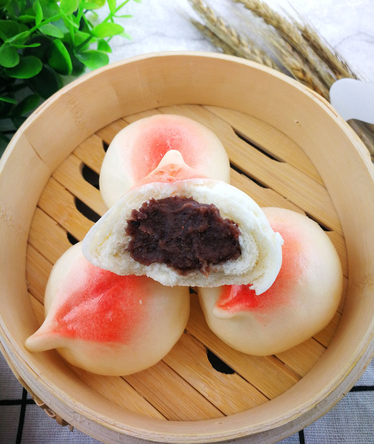 千味寿桃包子豆沙包 贺寿酒席岁宴专用祝寿 速冻早餐馒头供品糕点
