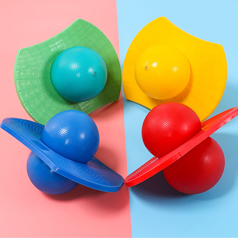 踏板球感训练健身球跳跳球蹦蹦弹跳夹跳前庭家用感统训练器材