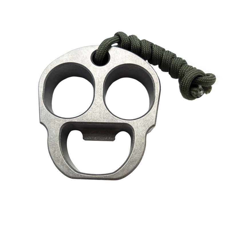 钛合金指虎男女防身双指拳扣多功能带开瓶器edc破窗工具