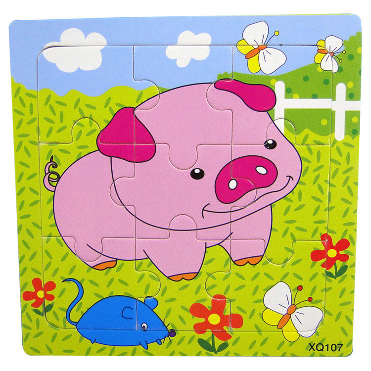 拼图儿童礼物礼物卡卡通动物拼板儿童玩具木制岁宝拼图