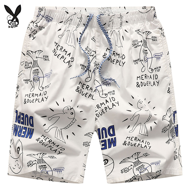 夏季男士五分沙滩短裤 纯棉大裤头外穿宽松 居家休闲花裤衩家居潮