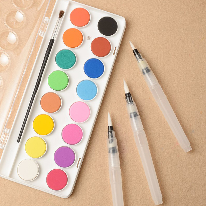 颜料雄狮固体水粉12色28色36色初学学生美术水彩颜料