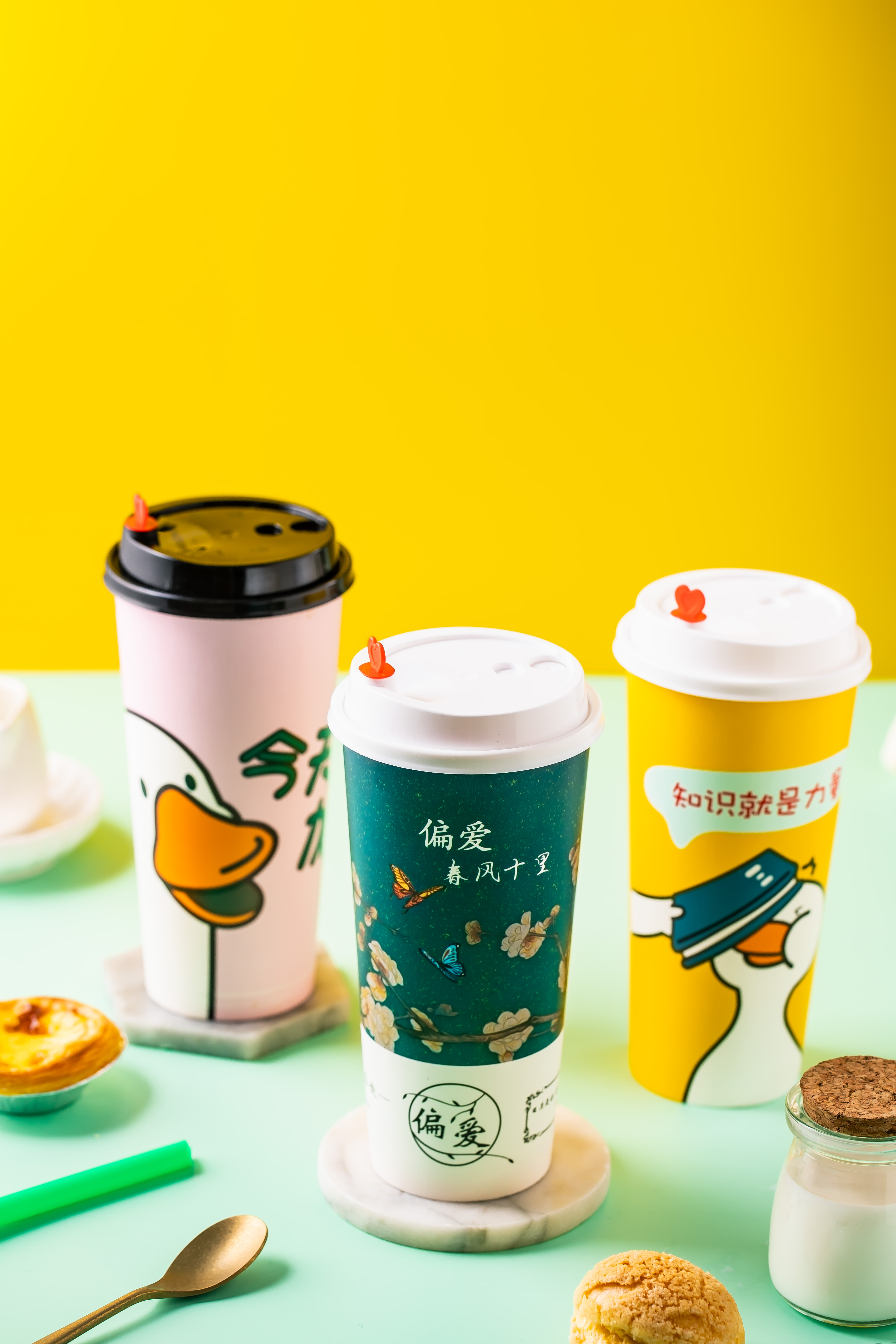 复古古风奶茶茶杯网红杯子700cc打包一次性加厚纸杯