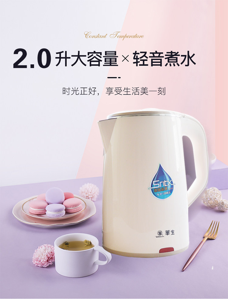 华生电热水壶家用不锈钢电热烧水壶自动断电20升壶正电热水壶
