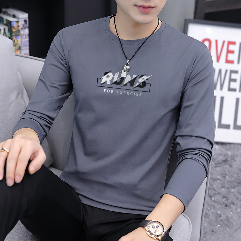 长袖t恤男士男装纯棉打底衫体桖上衣服秋衣春装体恤薄潮流春秋装