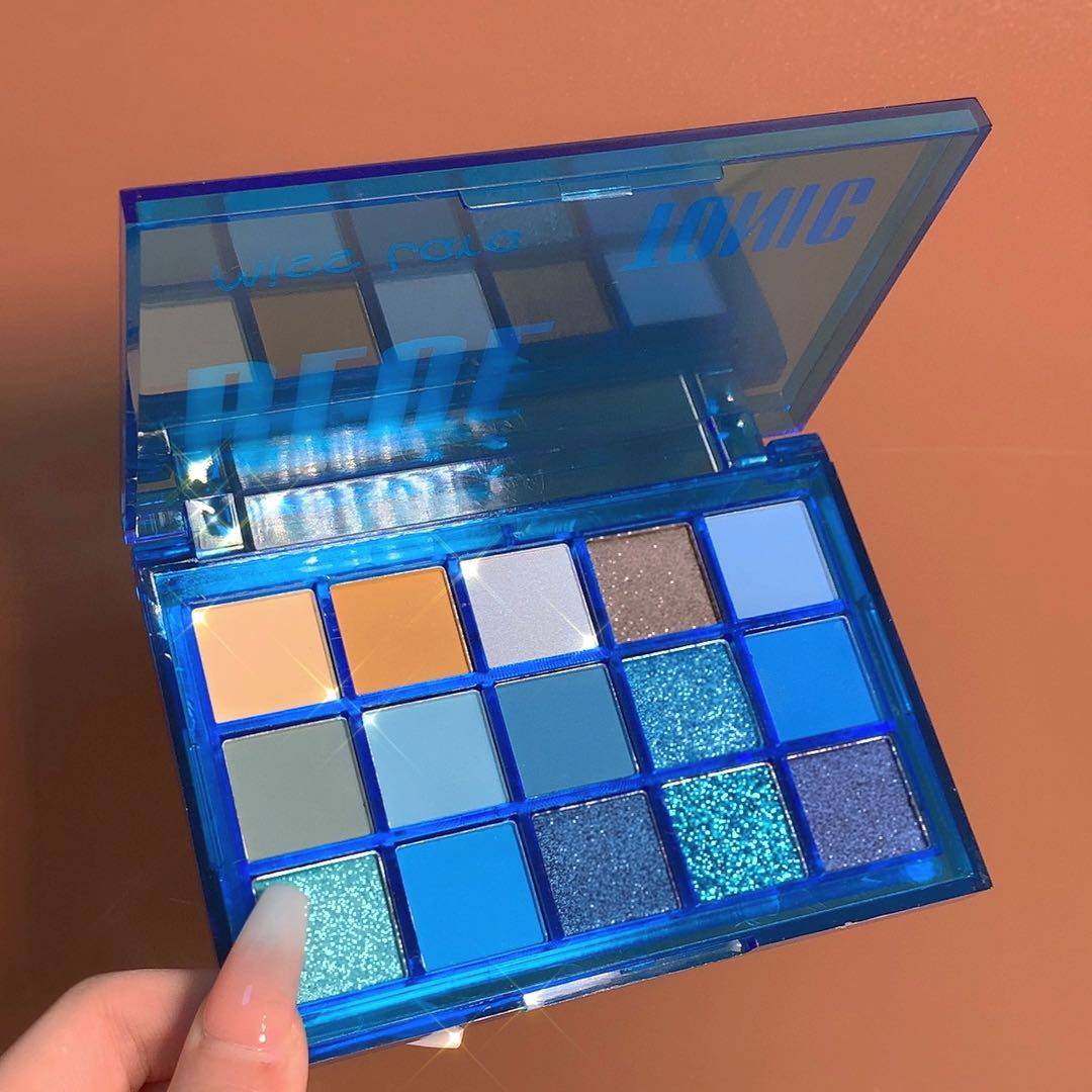 专业演出珠光哑光孔雀蓝色眼影深蓝浅蓝蓝闪眼影