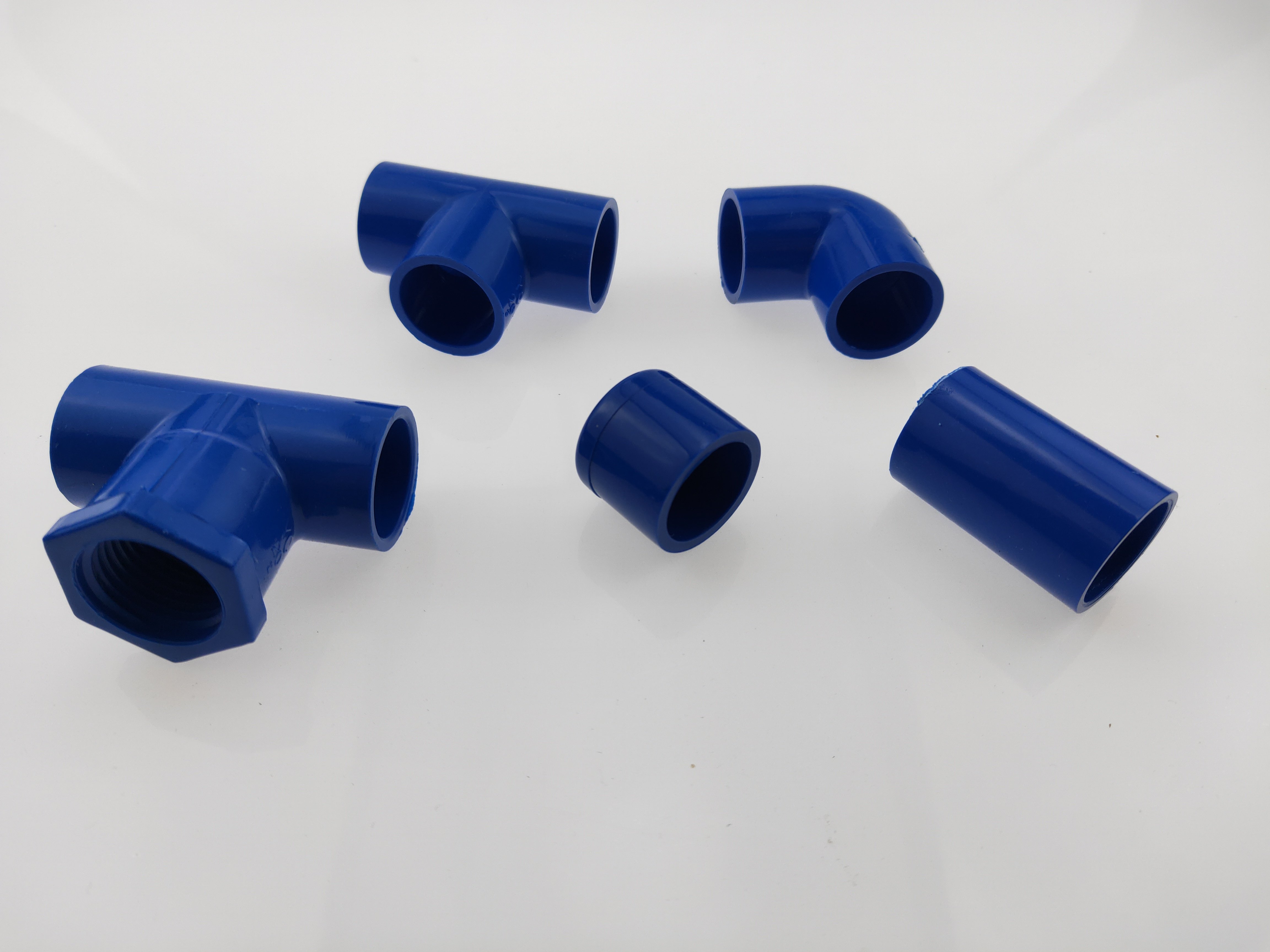 pvc20三通内螺堵帽弯头直接海鲜鱼缸水管兰管三通