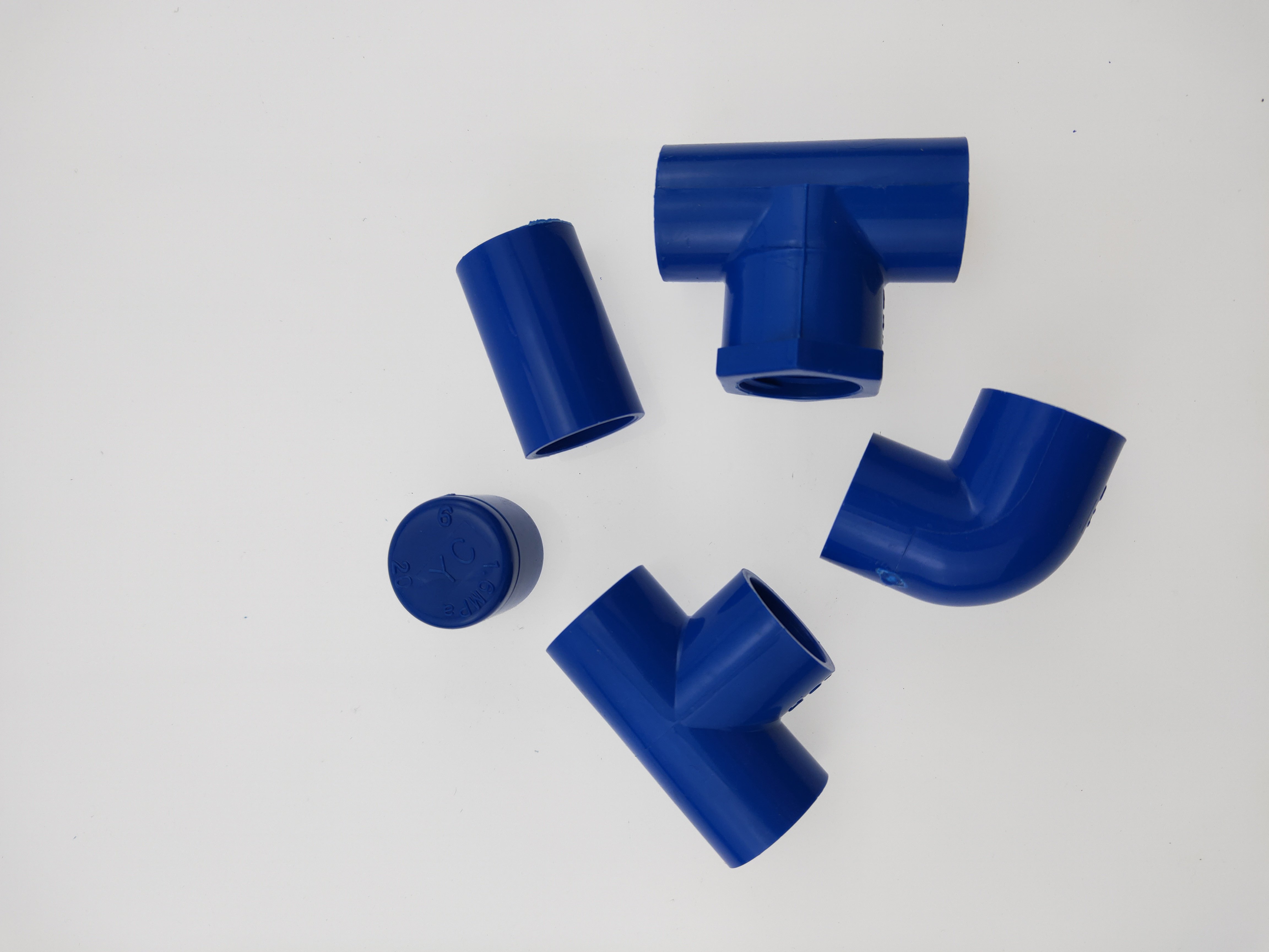 pvc20三通内螺堵帽弯头直接海鲜鱼缸水管兰管三通