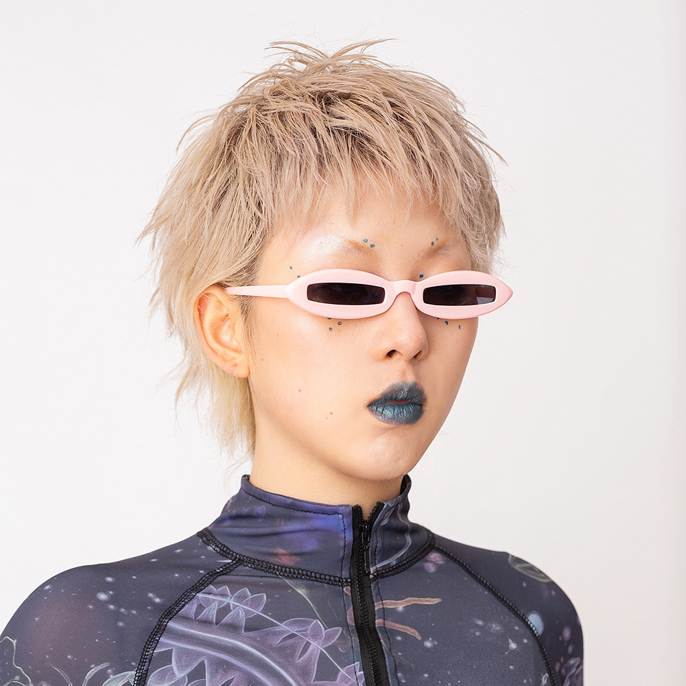 damageasia小框椭圆太阳眼镜太阳眼镜