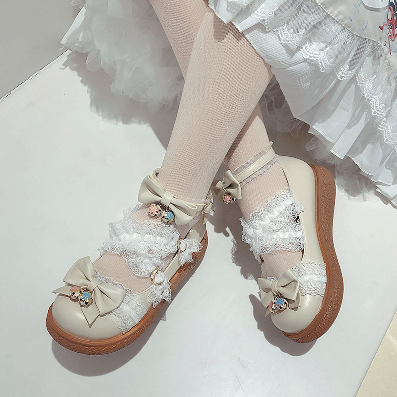 鞋子洛丽塔女童皮鞋lo小女孩平底新款公主jk皮鞋