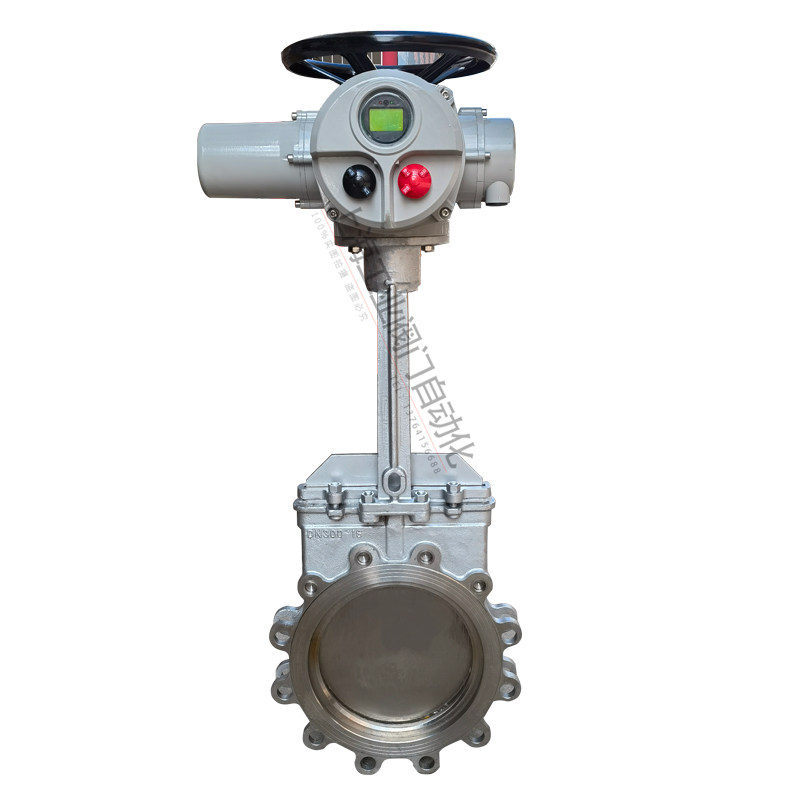 电动刀型闸阀dn300污泥浆液纸浆排渣浆料颗粒闸阀