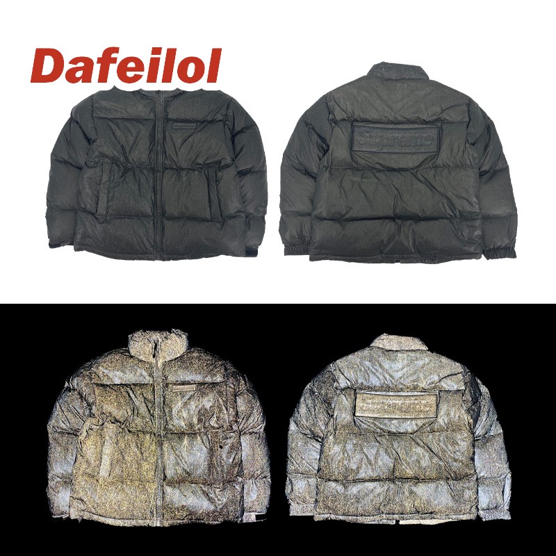 现货 Supreme Reflective Speckled Down Jacket满天星反光羽绒服