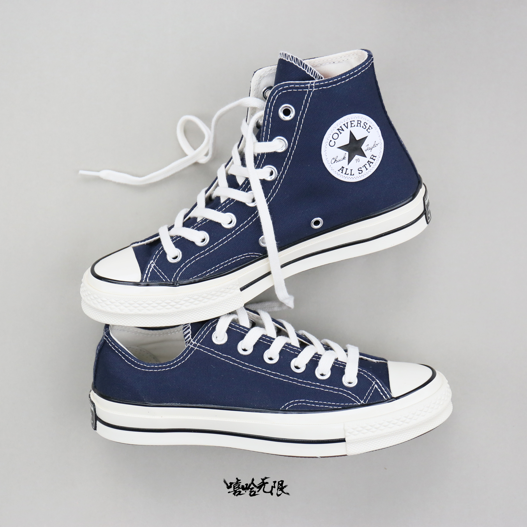 converse匡威1970s午夜蓝暗夜蓝高帮低帮帆布鞋164945c 164950c