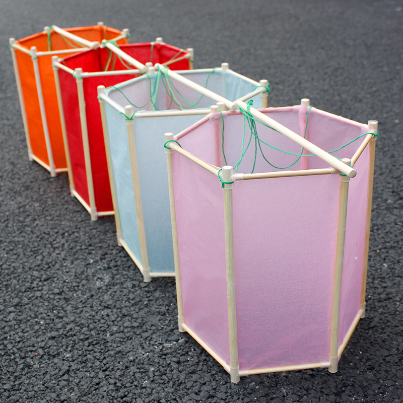 灯笼中秋手工空白白花儿童自制六边形宫灯diy灯笼