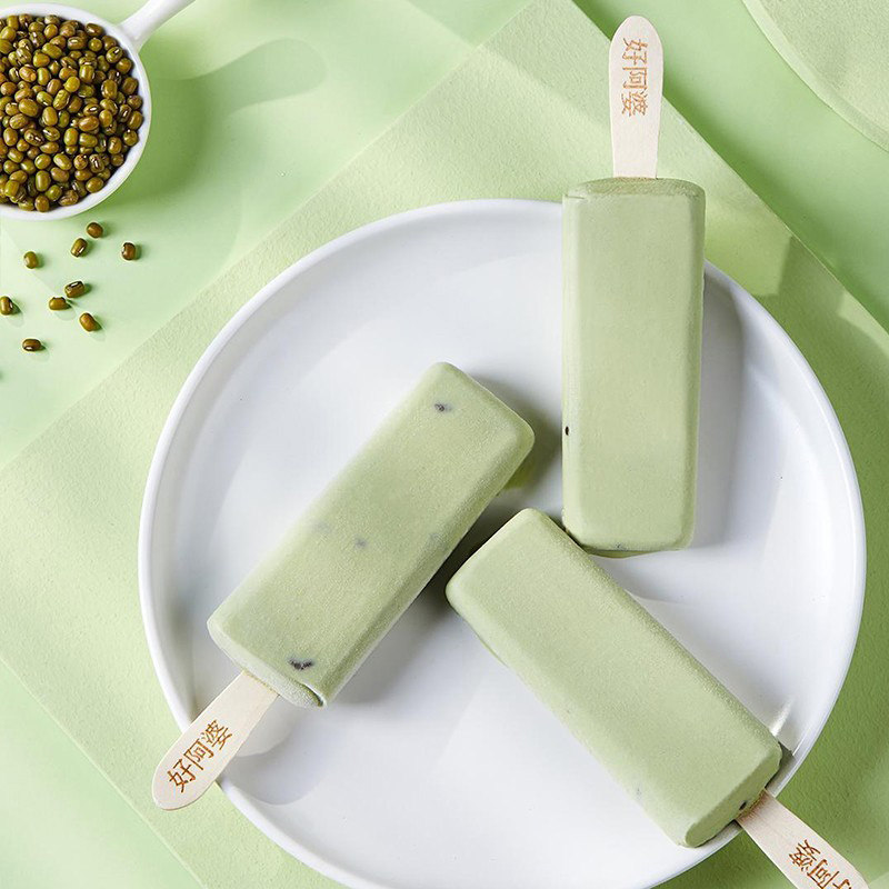 2022新品3支阿婆蔗糖鲜奶绿豆雪糕65g牛乳冰淇淋