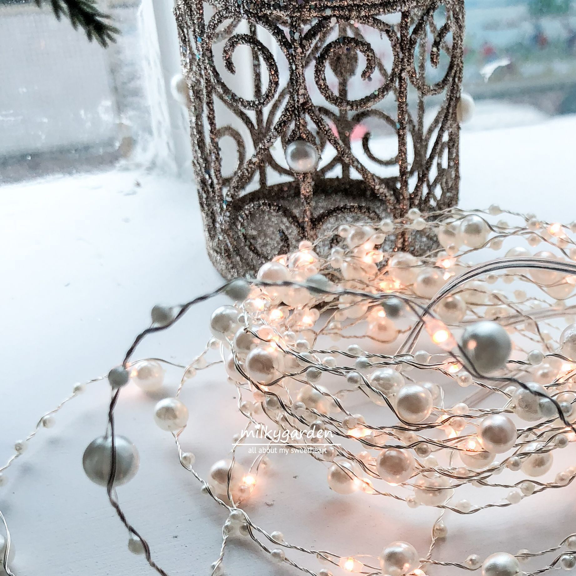 milkygarden公主珍珠灯串铜线灯展展示圣诞婚庆装饰灯