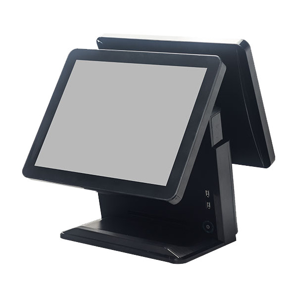 触摸双屏收银机两面触摸屏收款机15寸windows一体pos收款机