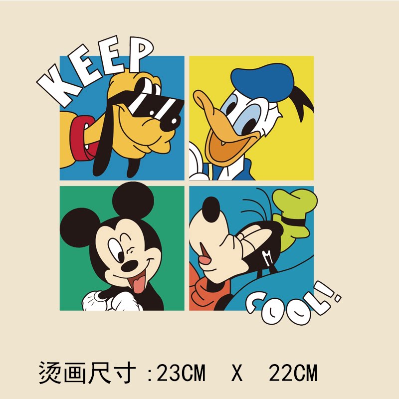 贴图衣服图案米奇唐老鸭高飞字母胶印烫画印画布贴