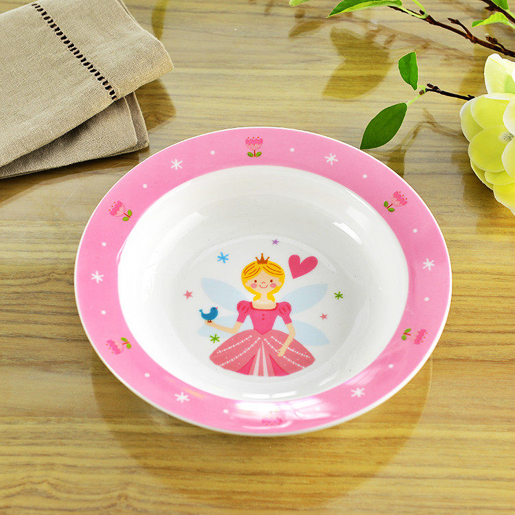 碟子可爱卡通骨瓷儿童餐具陶瓷瓷碗出口公主餐具瓷器套装
