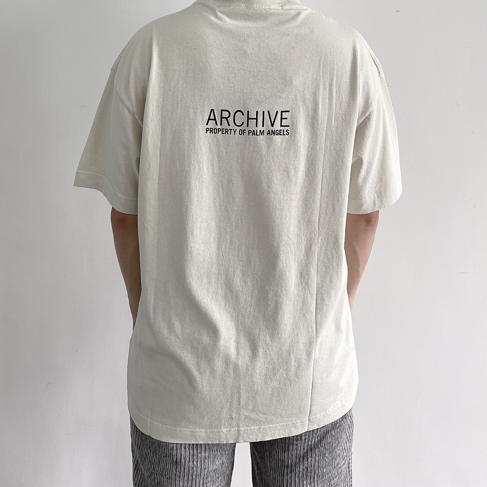 palmangels秋冬纯棉拼布archive标语logo短袖t恤