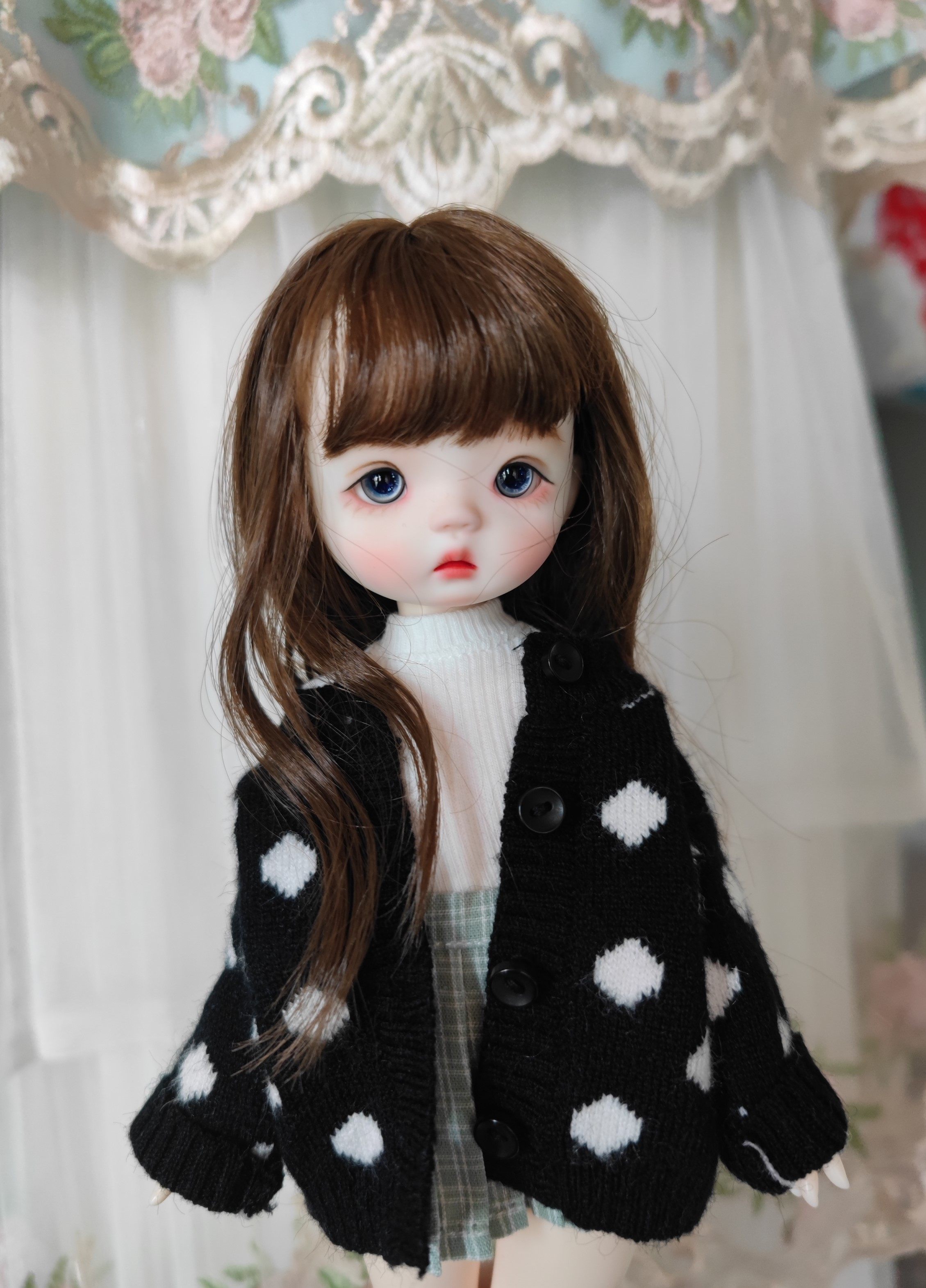 现货小布blythe6六分bjd娃娃长袖打底衣圆半高bjd