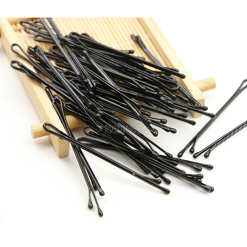 影楼专用夹子发饰盘发卡子钢丝发夹黑色一字发饰