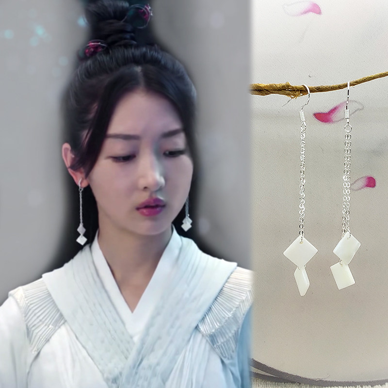 古装汉服耳饰千古玦尘同款耳环上古配饰s925耳环
