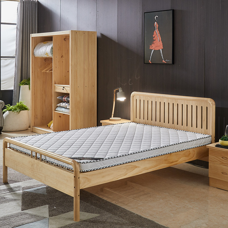 松木床全实木床1.2米单人床1.