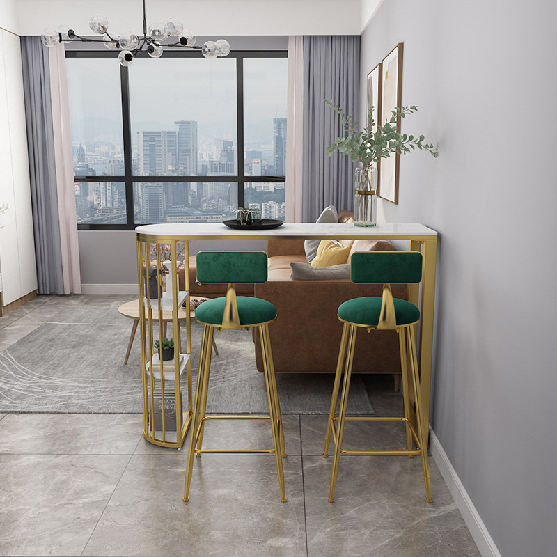 北欧大理石吧台家用奶茶茶店客厅隔断简约靠墙酒吧台