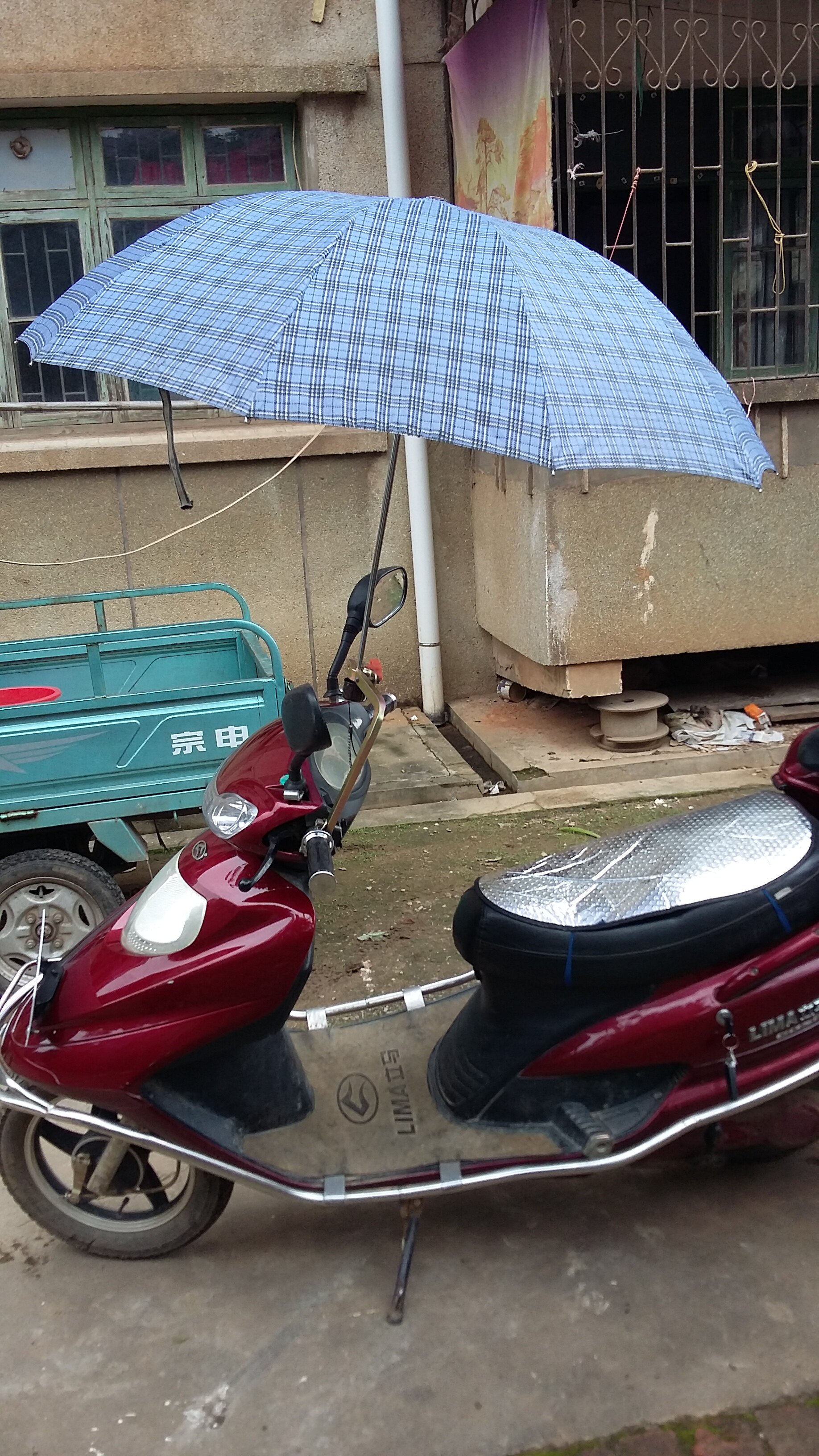 支架电动车实心加厚专用电瓶车遮阳雨伞单边电车电动车遮阳伞