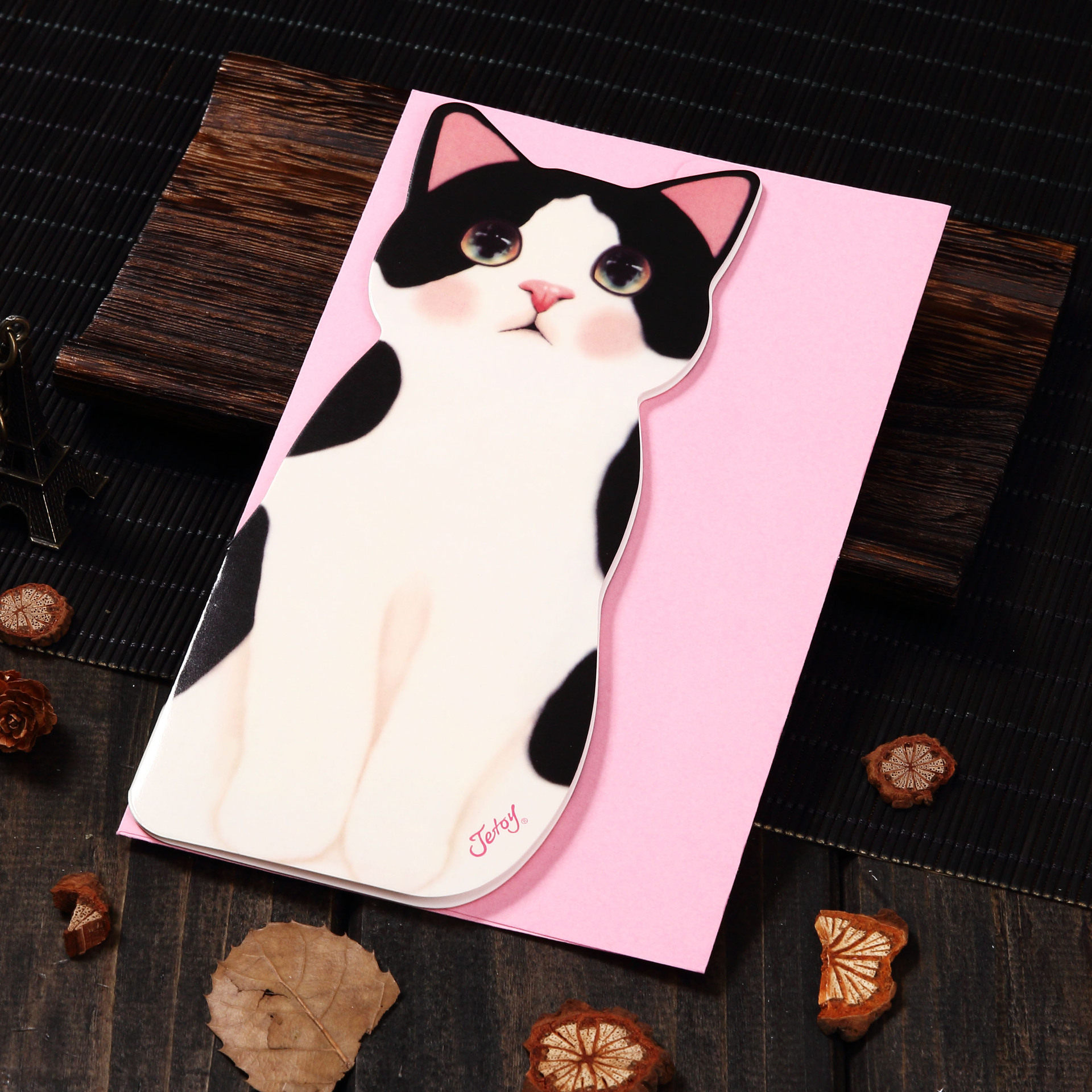 贺卡jetoy可爱可爱猫猫咪立体圣诞贺卡祝福祝福卡卡片贺卡