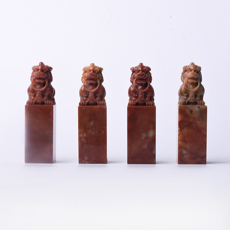 【西泠印社】孤山印石门狮雕钮篆刻印章石材方章文房四宝送礼盒装