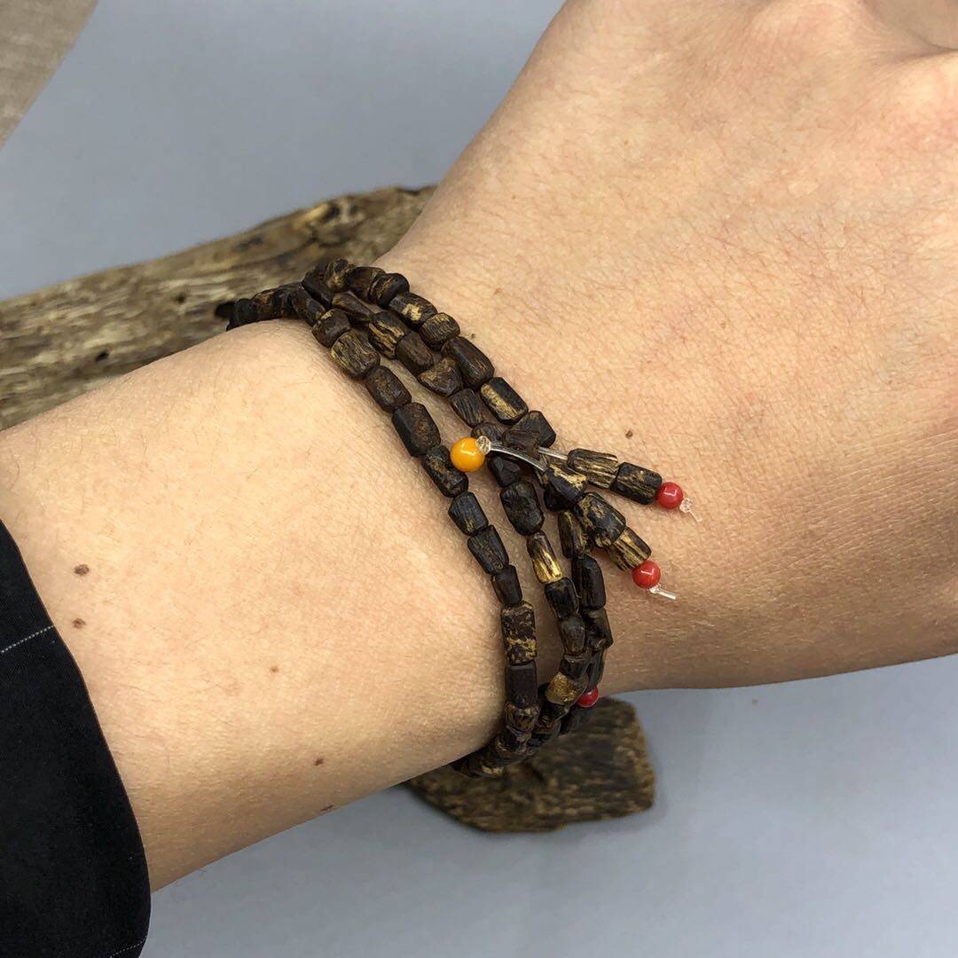 女士精美沉水级收藏老料文莱随行沉香手串佛珠佛珠