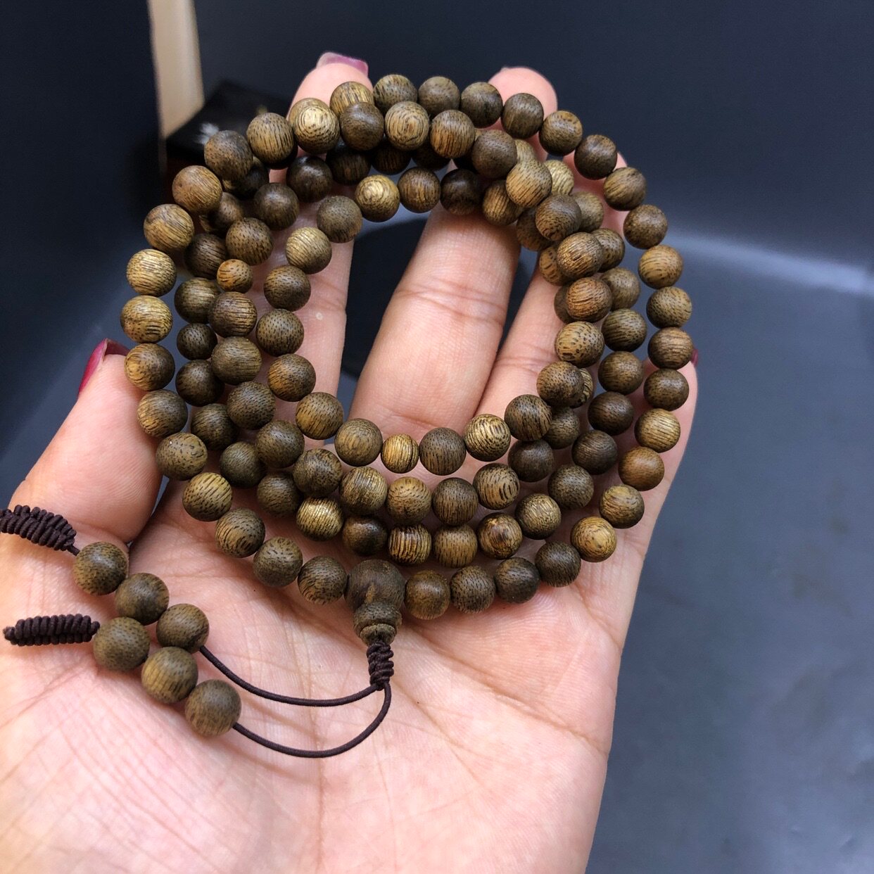 9分文莱软丝老料沉香佛珠常安香艺保真天然佛珠