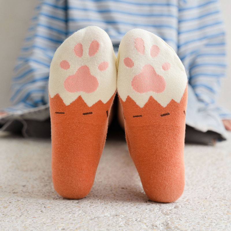 可爱猫短袜隐形浅口女士袜夏猫爪可爱袜子女日系船袜