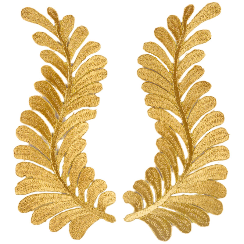 绣花羽毛毛布贴刺旗袍民族演出服装辅料金银刺绣布贴