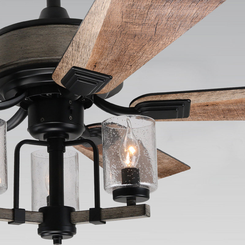 飘羽北欧欧新中式复古吊扇客厅餐厅卧室静音吊扇