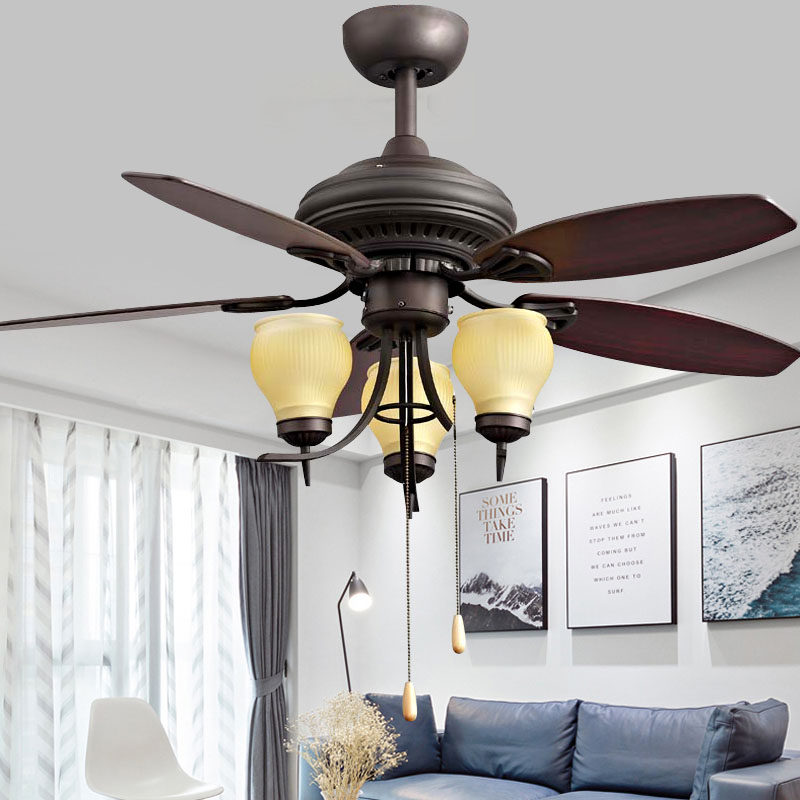 飘羽轻奢风扇欧式仿古美式复古吊扇餐厅客厅吊扇