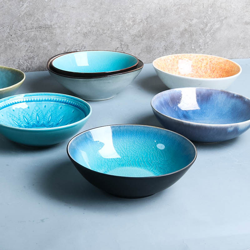 创意陶瓷手绘碗汤菜碗家用大中大中小小吃饭碗碗