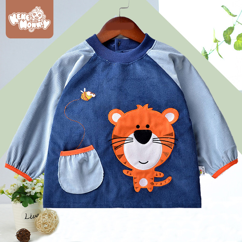 宝宝罩衣衣食饭兜纯棉防水婴儿长袖喂饭小孩食饭兜