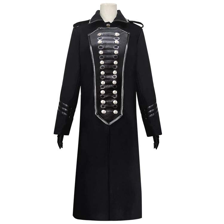 中世纪朋克狂欢女郎长蒸汽军装黑色哥特式柴油cosplay服呢子风衣