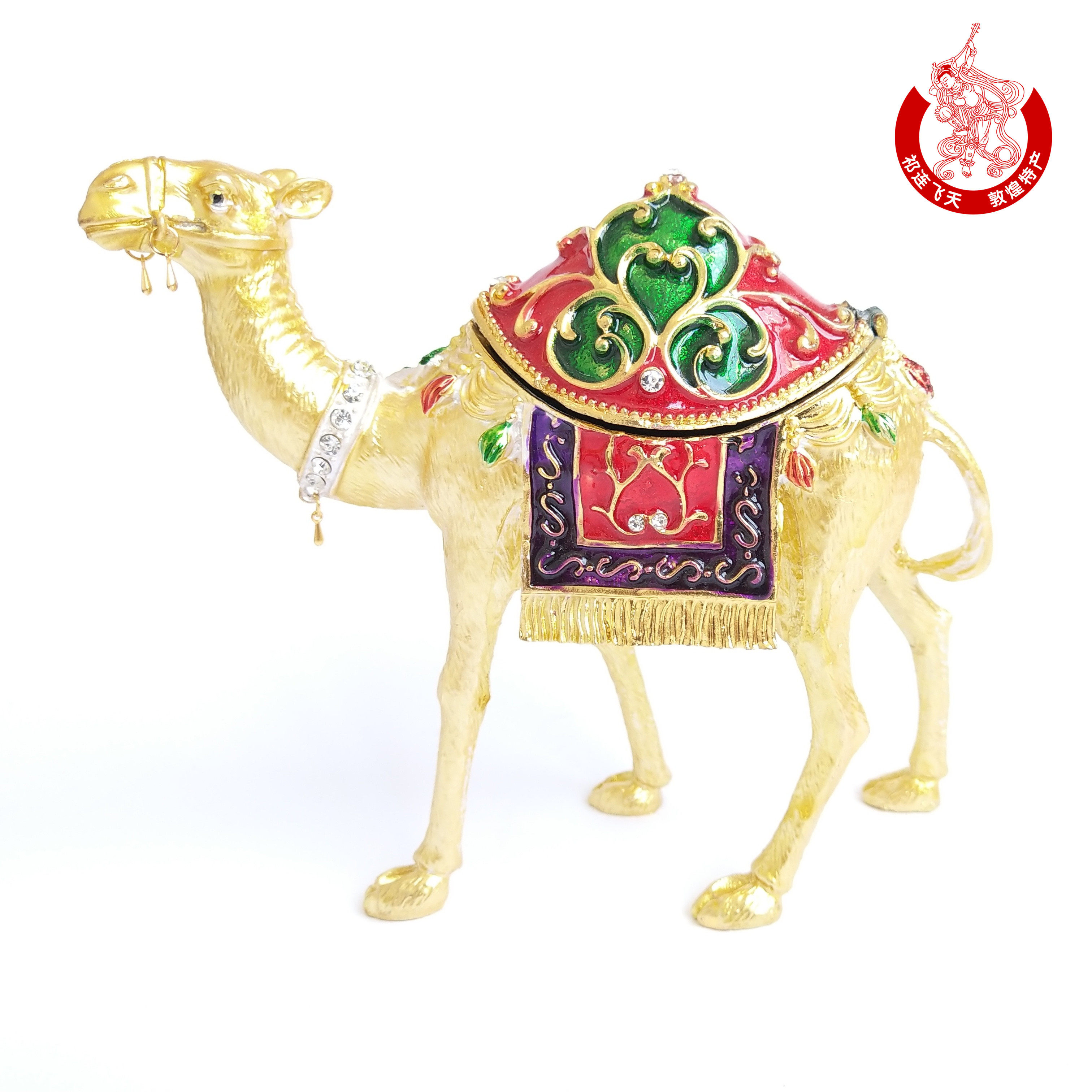 甘肃敦煌彩锡镶钻金骆驼工艺品摆件新疆沙漠首饰摆件