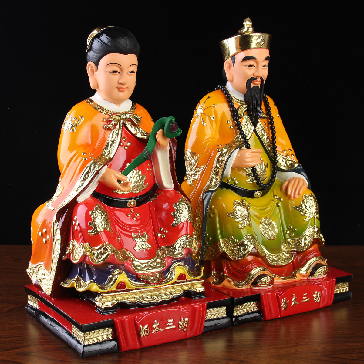 胡三太爷胡三太奶像保家仙供奉镇宅树脂佛像神像狐仙像12/16英寸