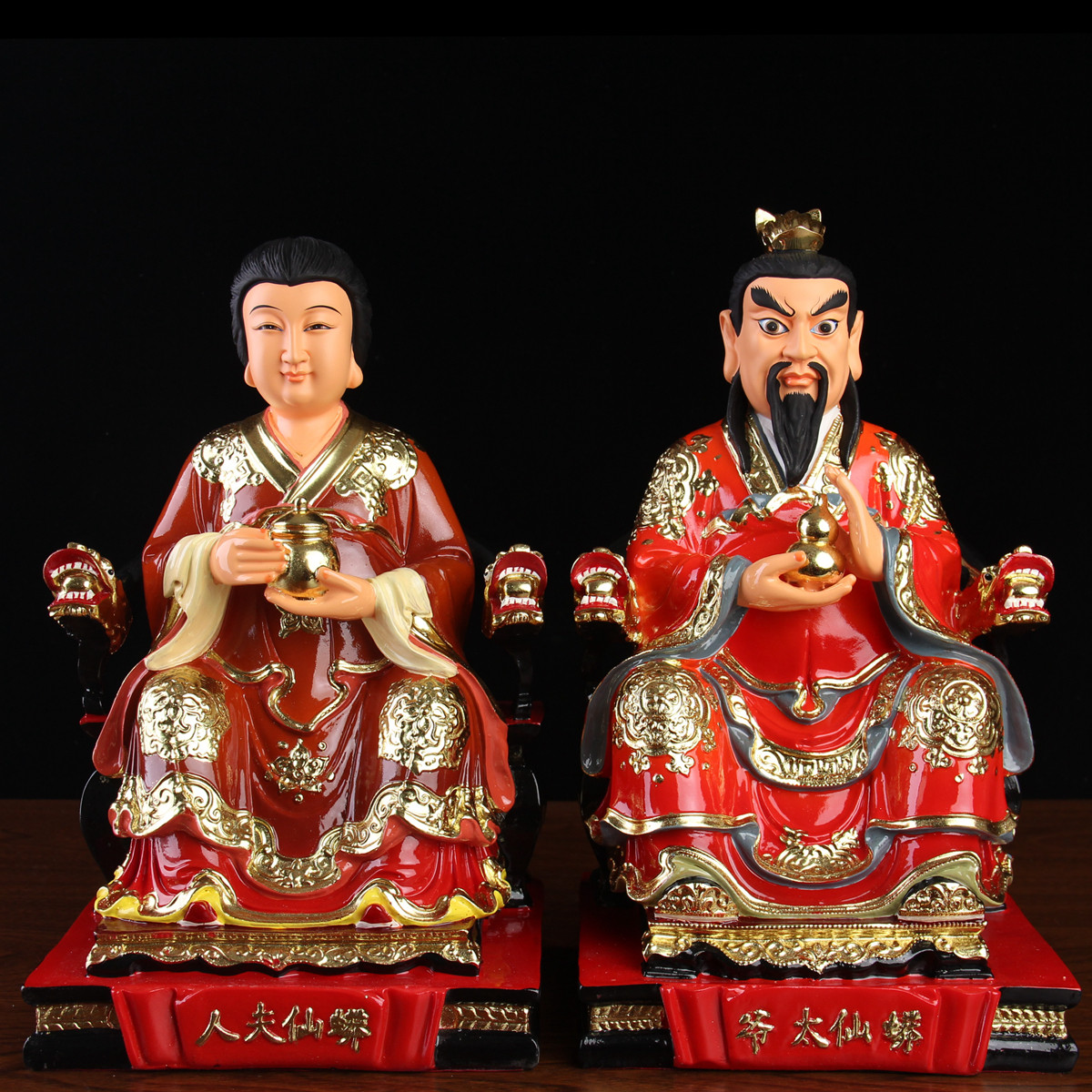 蟒仙太爷太奶夫人神像树脂佛像供奉家用保价摆件