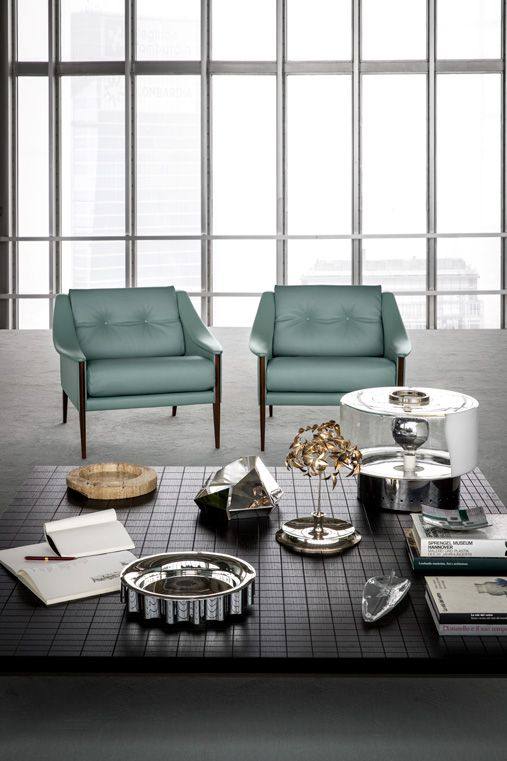 沙发poltronafrau真皮马毛休闲椅小型意大利家具平行沙发椅