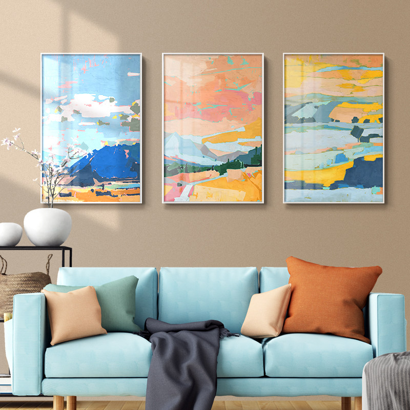 印象印象风风景客厅装饰画现代简约沙发背景墙北欧餐厅现代装饰画